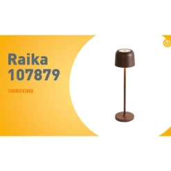 Tafellamp mushroom roestbruin oplaadbaar incl. laadstation - Raika