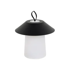 Tafellamp mushroom zwart incl. LED oplaadbaar - Ivan