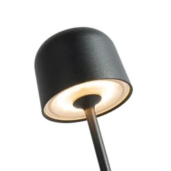 Tafellamp mushroom zwart oplaadbaar incl. laadstation - Raika