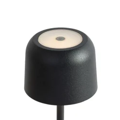 Tafellamp mushroom zwart oplaadbaar incl. laadstation - Raika