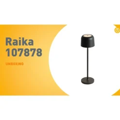 Tafellamp mushroom zwart oplaadbaar incl. laadstation - Raika