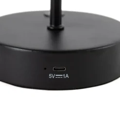 Tafellamp mushroom zwart met opaal glas incl. LED - Djent