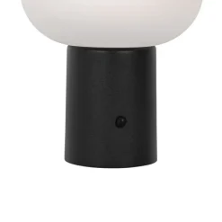 Tafellamp mushroom zwart incl. LED oplaadbaar - Louise