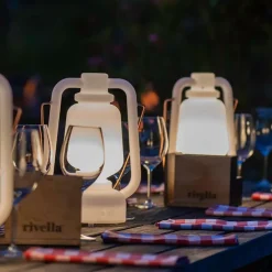 Tafellamp oplaadbaar 30 cm IP44 wit - Storm Small