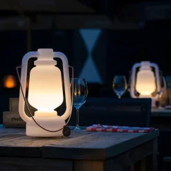 Tafellamp oplaadbaar 30 cm IP44 wit - Storm Small