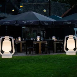 Tafellamp oplaadbaar 30 cm IP44 wit - Storm Small