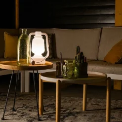 Tafellamp oplaadbaar 30 cm IP44 wit - Storm Small