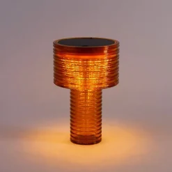 Tafellamp oranje kunststof incl. LED solar oplaadbaar IP44 - Ambar