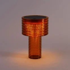 Tafellamp oranje kunststof incl. LED solar oplaadbaar IP44 - Ambar