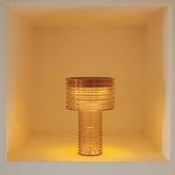 Tafellamp oranje kunststof incl. LED solar oplaadbaar IP44 - Ambar