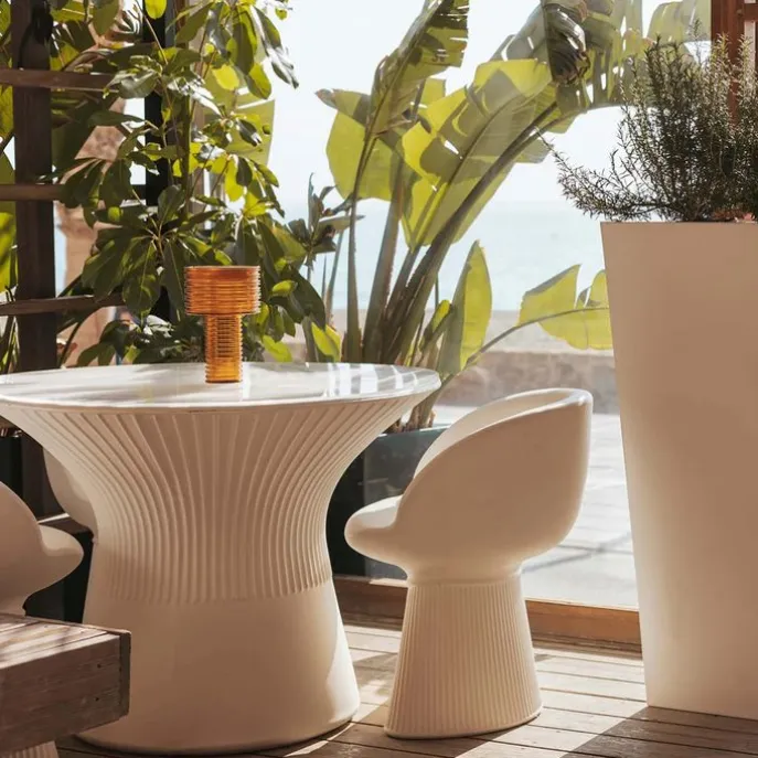 Tafellamp oranje kunststof incl. LED solar oplaadbaar IP44 - Ambar