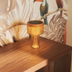 Tafellamp oranje kunststof incl. LED solar oplaadbaar IP44 - Ambar