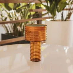 Tafellamp oranje kunststof incl. LED solar oplaadbaar IP44 - Ambar