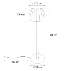 Tafellamp rood 3-staps dimbaar in kelvin oplaadbaar - Dolce
