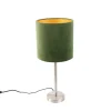 Tafellamp staal met groene kap 25 cm - Simplo
