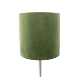 Tafellamp staal met groene kap 25 cm - Simplo