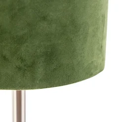 Tafellamp staal met groene kap 25 cm - Simplo