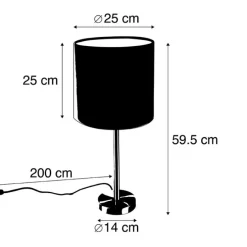 Tafellamp staal met groene kap 25 cm - Simplo