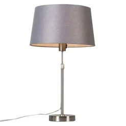 Tafellamp staal met kap grijs 35 cm verstelbaar - Parte