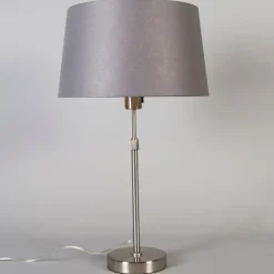 Tafellamp staal met kap grijs 35 cm verstelbaar - Parte