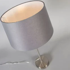 Tafellamp staal met kap grijs 35 cm verstelbaar - Parte