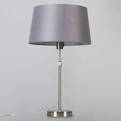 Tafellamp staal met kap grijs 35 cm verstelbaar - Parte