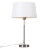 Tafellamp staal met kap wit 35 cm verstelbaar - Parte