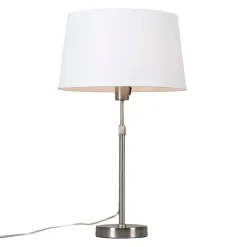 Tafellamp staal met kap wit 35 cm verstelbaar - Parte