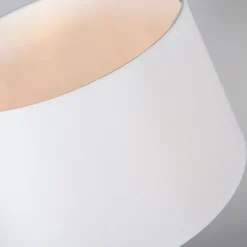 Tafellamp staal met kap wit 35 cm verstelbaar - Parte