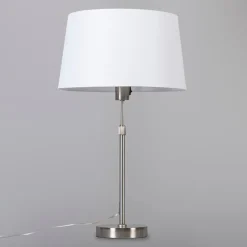 Tafellamp staal met kap wit 35 cm verstelbaar - Parte