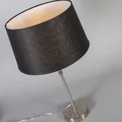 Tafellamp staal met kap zwart 35 cm verstelbaar - Parte