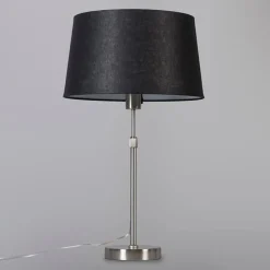 Tafellamp staal met kap zwart 35 cm verstelbaar - Parte