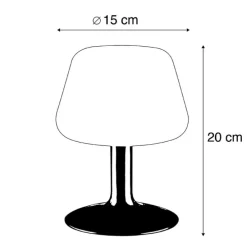 Tafellamp staal met opaal glas incl. LED en touch dimmer - Tilly