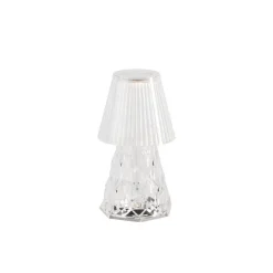 Tafellamp transparant glas incl. LED oplaadbaar IP44 - Lola 20 Lux