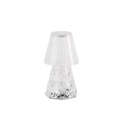 Tafellamp transparant glas incl. LED oplaadbaar IP44 - Lola 20 Lux