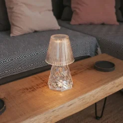 Tafellamp transparant glas incl. LED oplaadbaar IP44 - Lola 20 Lux