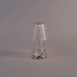 Tafellamp transparant glas incl. LED oplaadbaar IP44 - Lola 20 Lux