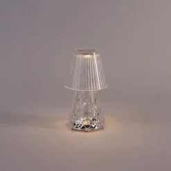 Tafellamp transparant glas incl. LED oplaadbaar IP44 - Lola 20 Lux