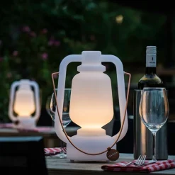 Tafellamp wit IP44 incl. bluetooth speaker - Storm Music