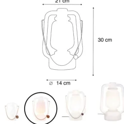 Tafellamp wit IP44 incl. bluetooth speaker - Storm Music