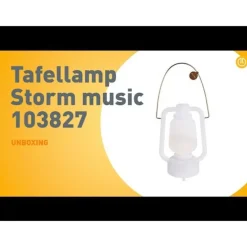 Tafellamp wit IP44 incl. bluetooth speaker - Storm Music