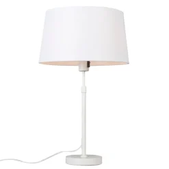 Tafellamp wit met kap wit 35 cm verstelbaar - Parte