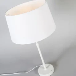 Tafellamp wit met kap wit 35 cm verstelbaar - Parte