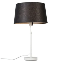 Tafellamp wit met kap zwart 35 cm verstelbaar - Parte