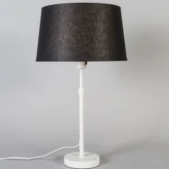 Tafellamp wit met kap zwart 35 cm verstelbaar - Parte