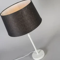 Tafellamp wit met kap zwart 35 cm verstelbaar - Parte