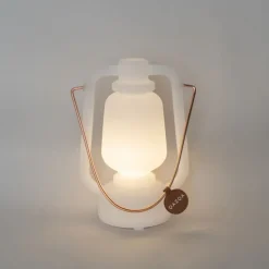 Tafellamp wit oplaadbaar 22 cm IP44 - Storm Mini