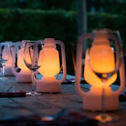 Tafellamp wit oplaadbaar 22 cm IP44 - Storm Mini