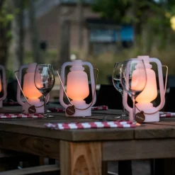 Tafellamp wit oplaadbaar 22 cm IP44 - Storm Mini