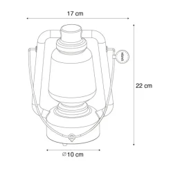 Tafellamp wit oplaadbaar 22 cm IP44 - Storm Mini